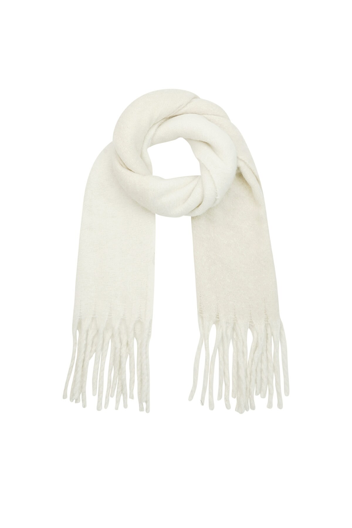 Winter scarf polar plush - white h5 