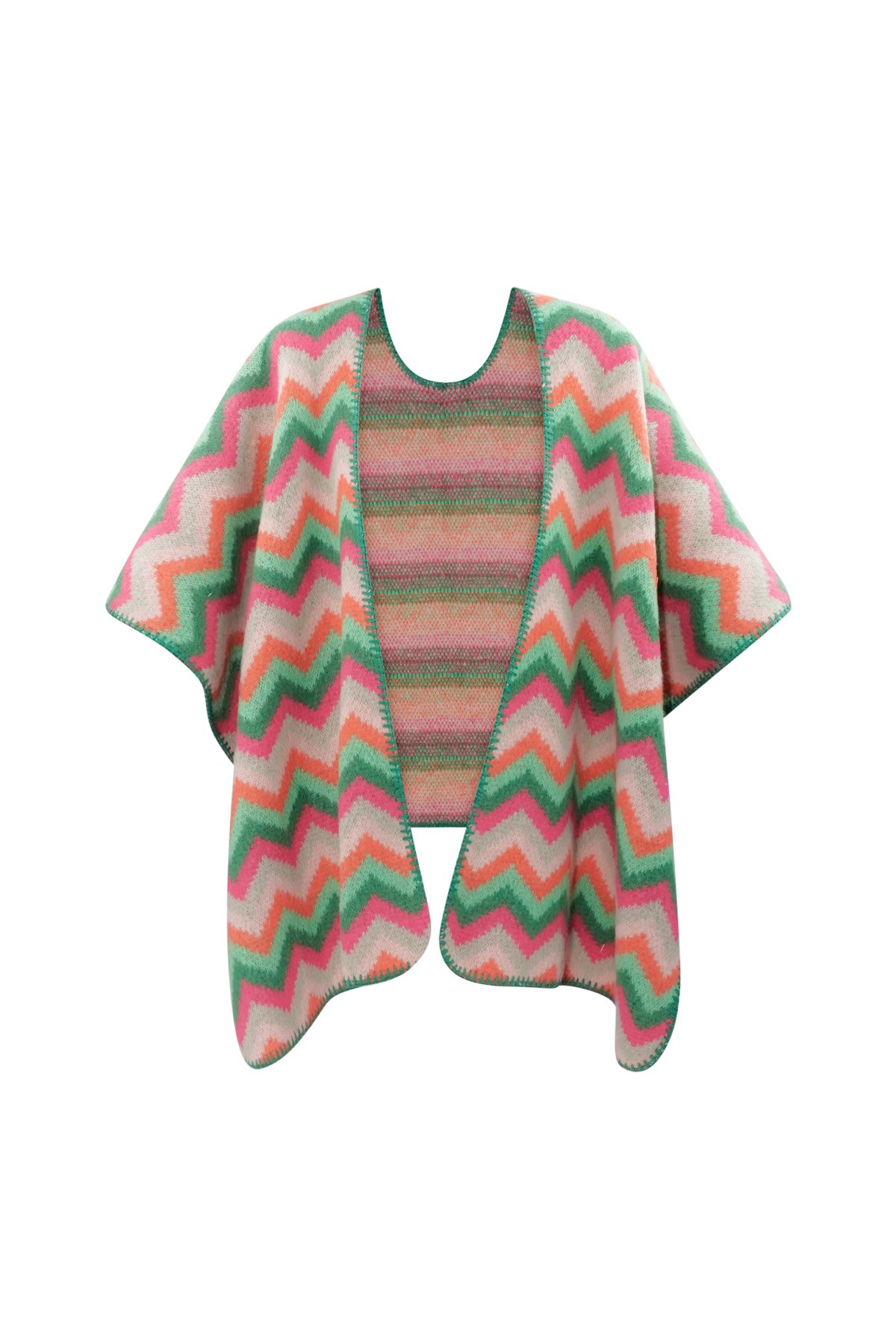 Winter poncho wrapped in warmth - multi 