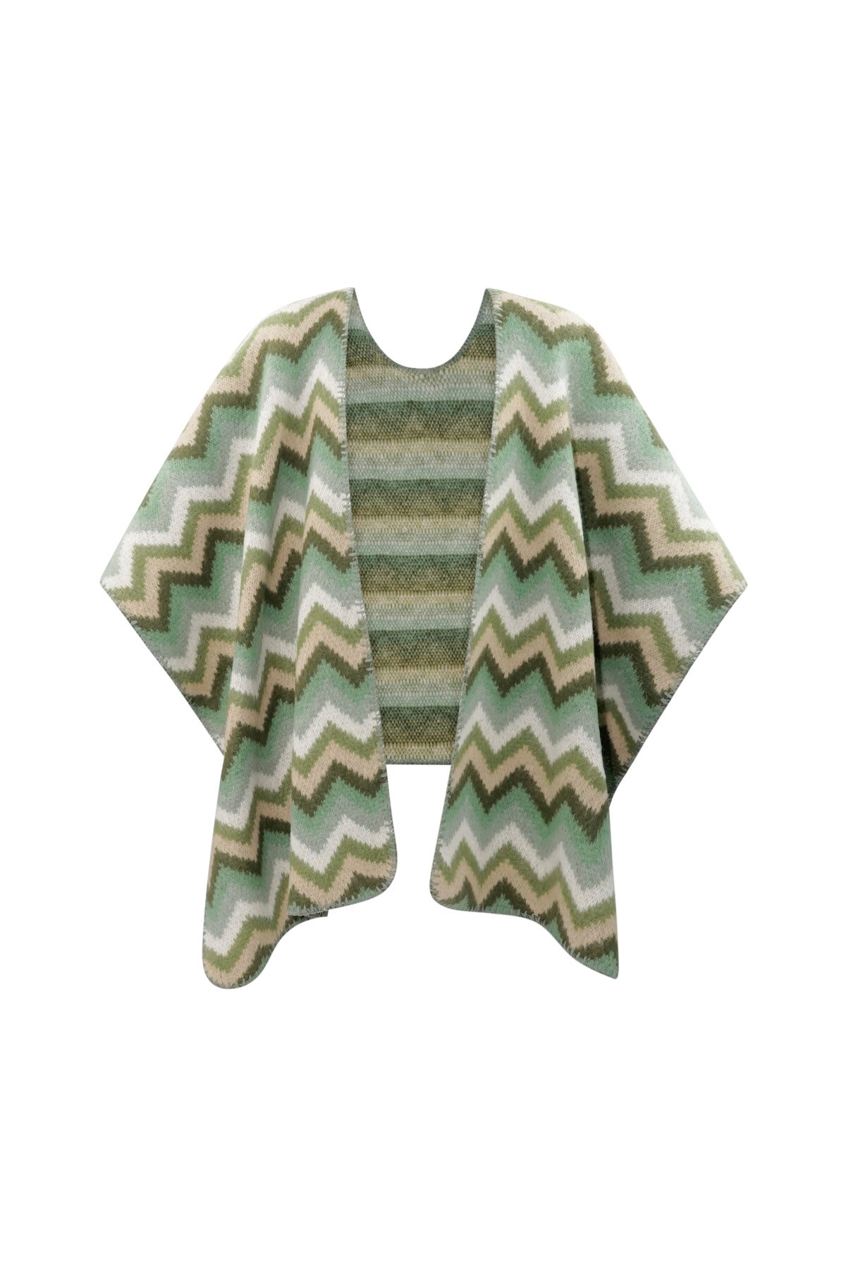 Winter poncho wrapped in warmth - green h5 