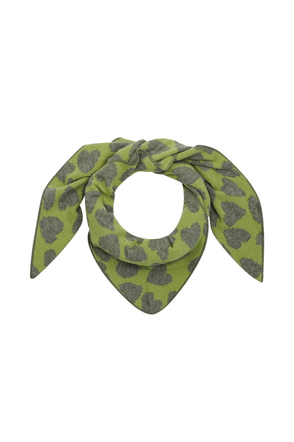 Winter scarf frosted heart - green h5 