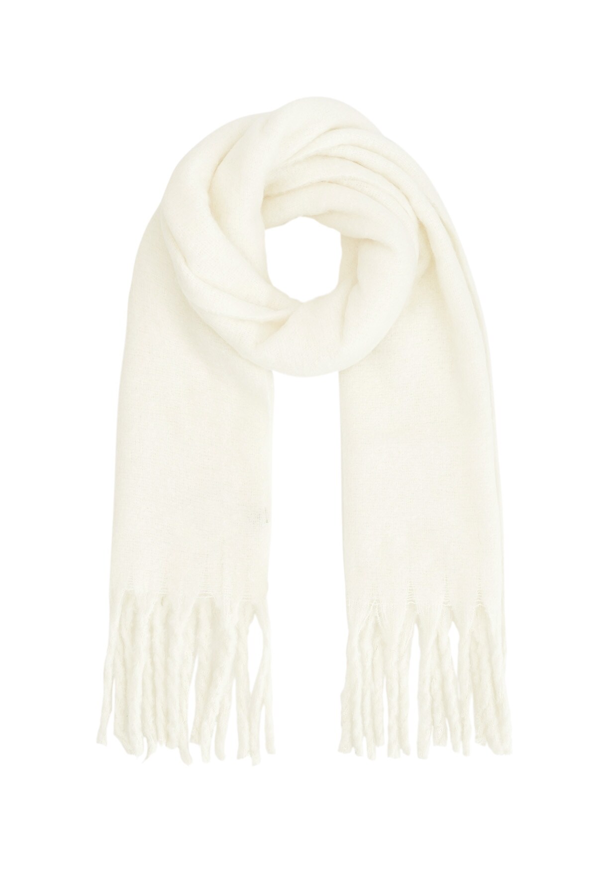 Colorful winter scarf - white h5 