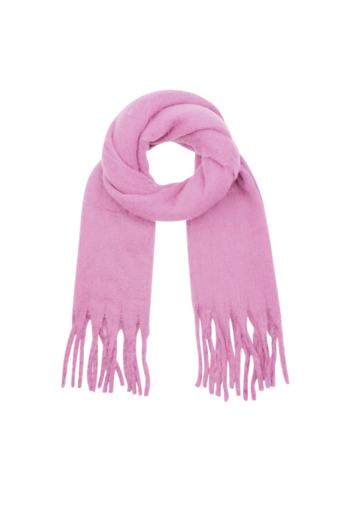 Colorful Winter scarf - light pink 