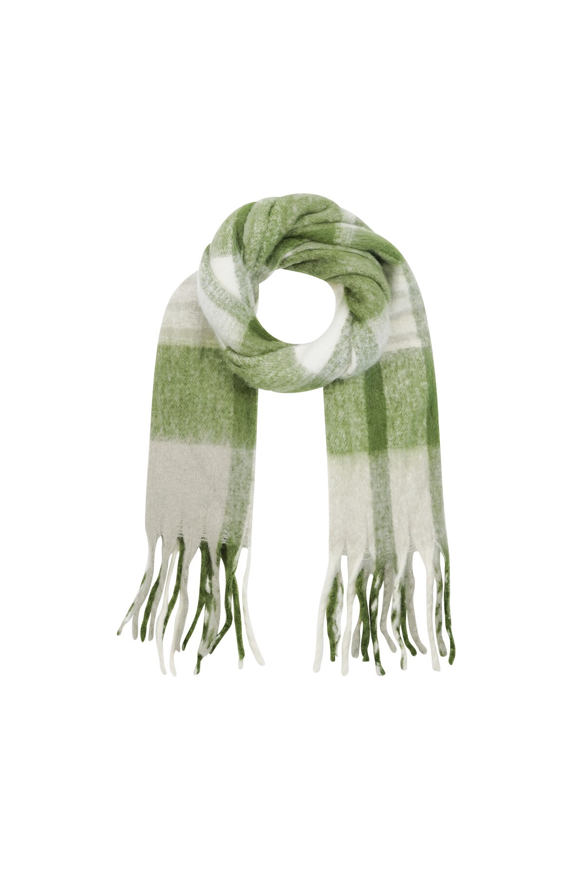 Scarf striped pattern - green h5 