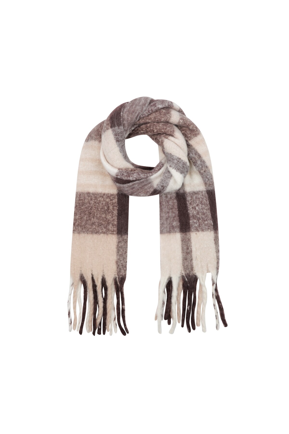 Scarf striped pattern - brown h5 