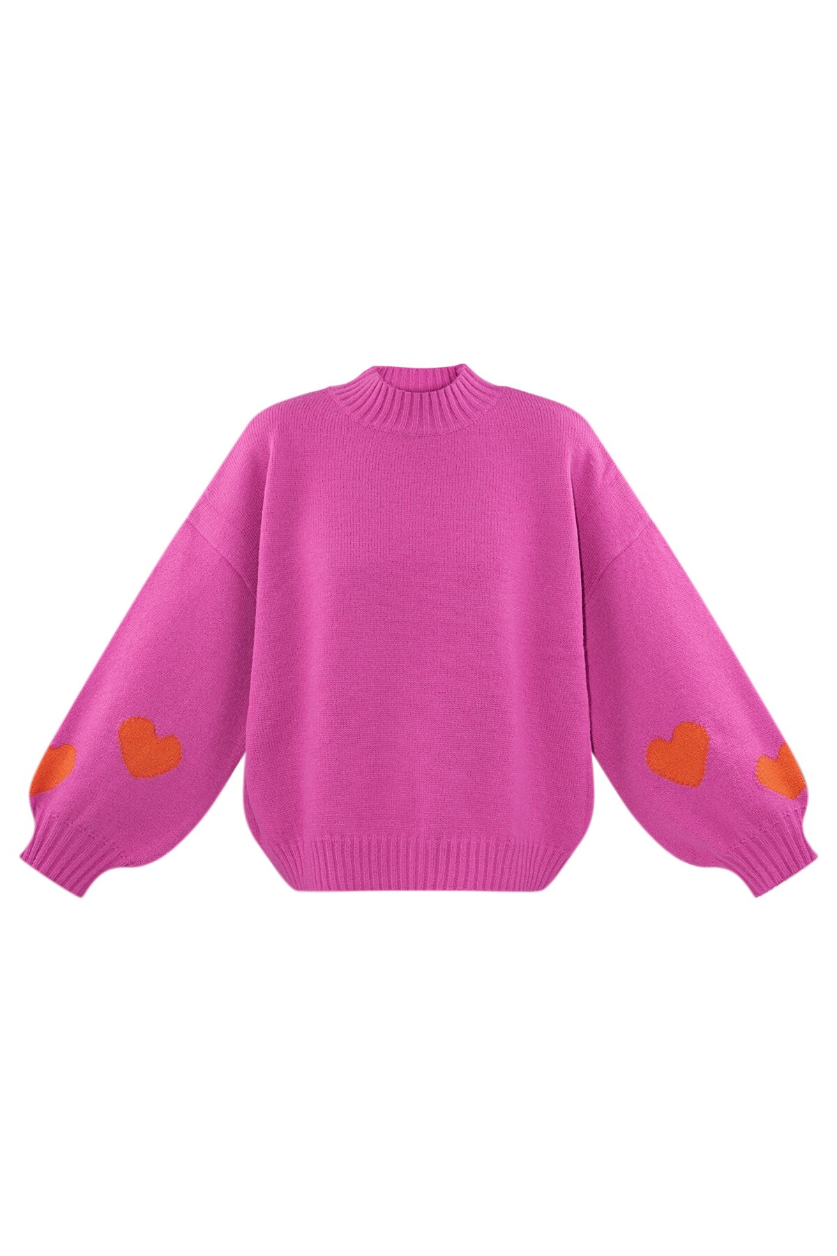 Comfort Heart Knit sweater - fuchsia h5 