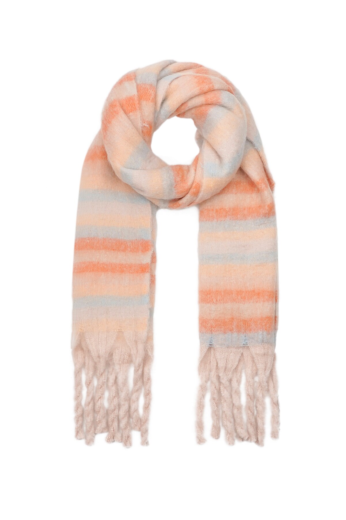 Life in Stripes scarf - coral h5 