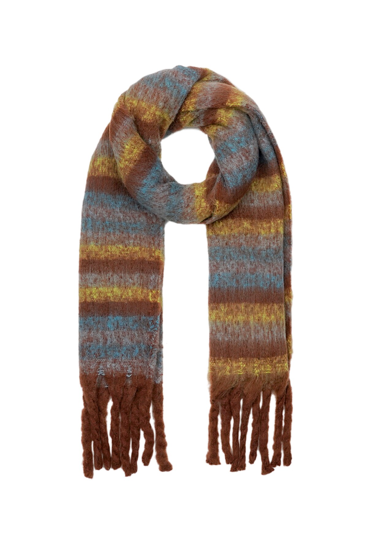 Life in Stripes scarf - brown h5 