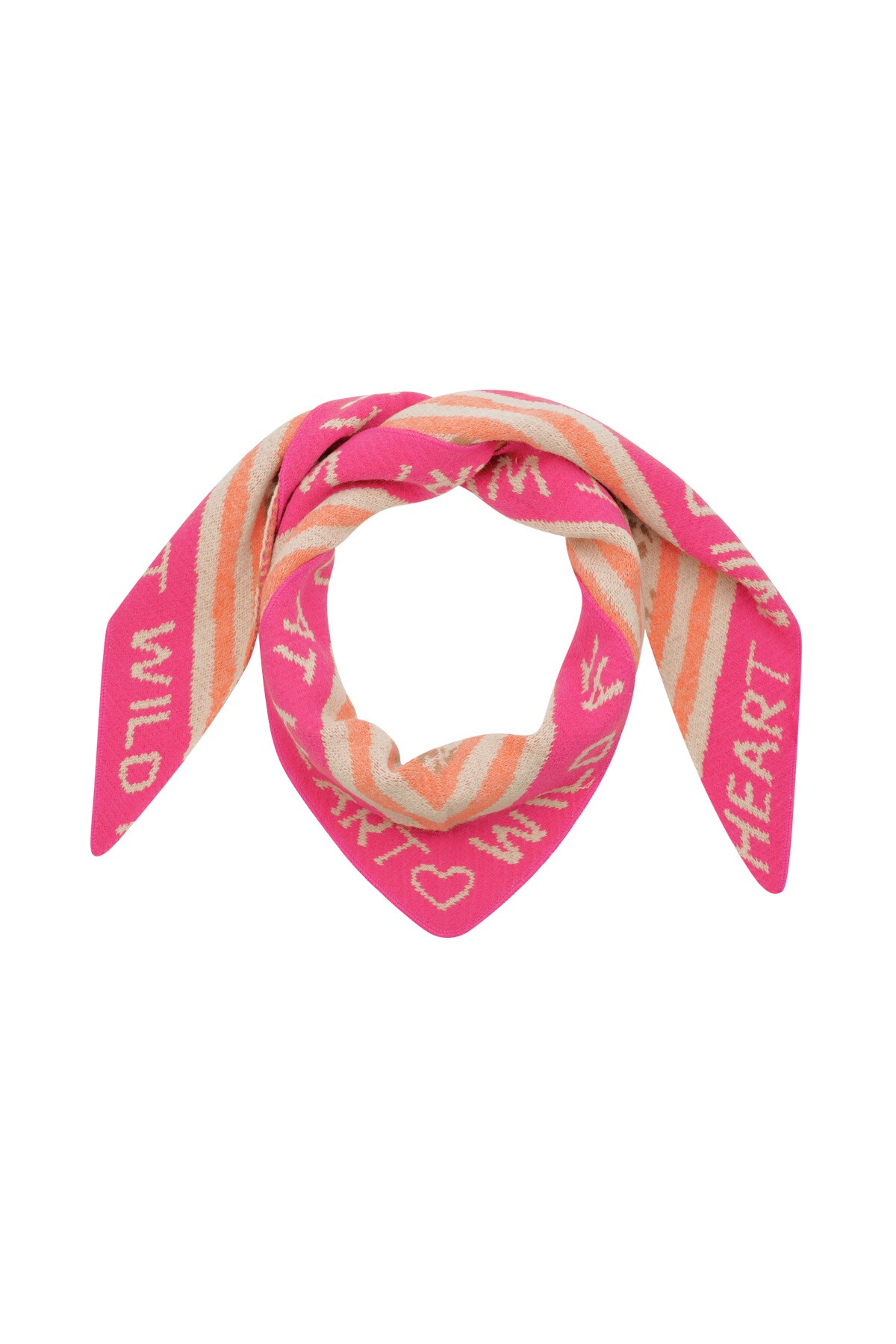 Winter scarf wild heart - pink multi h5 