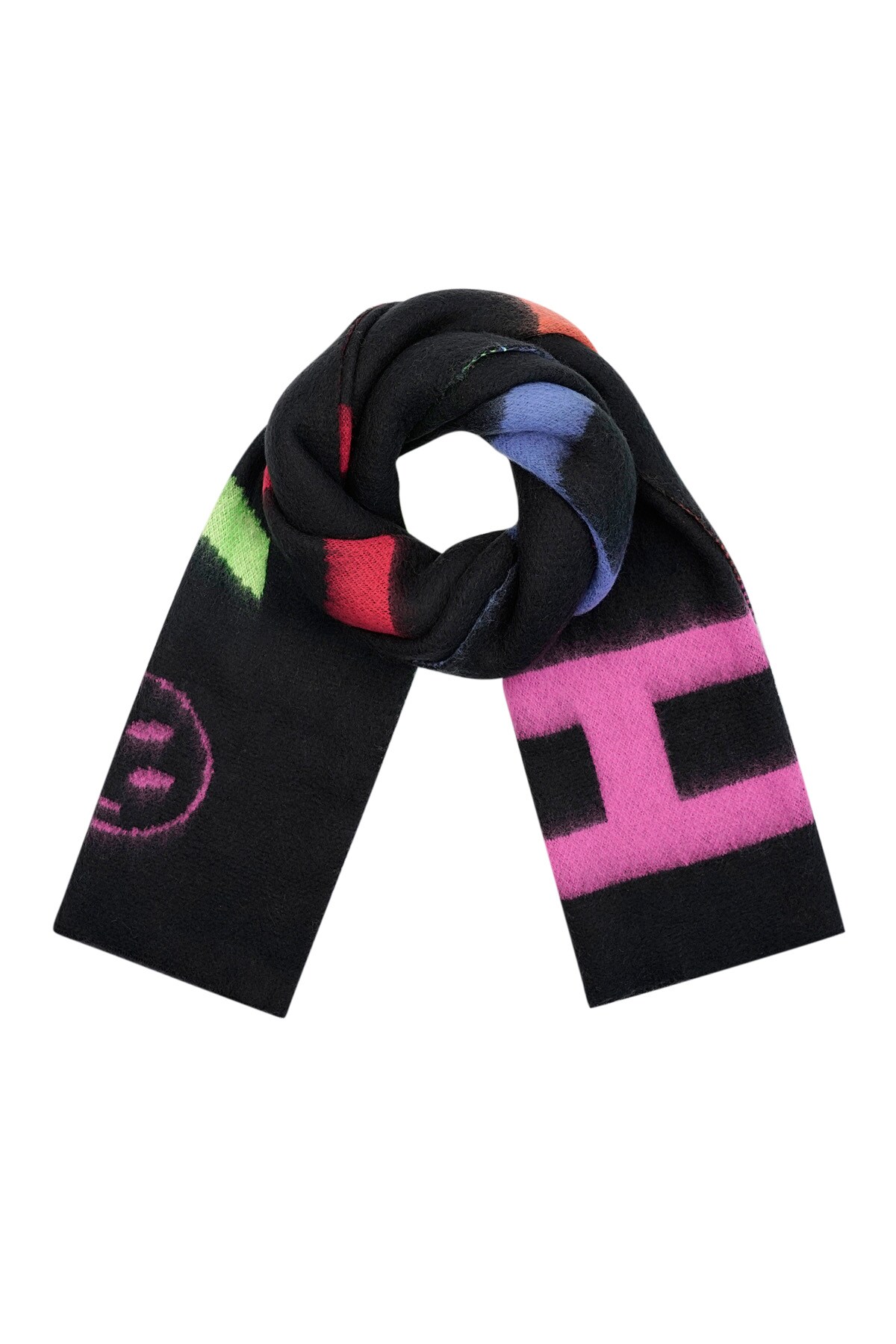 Joyful twist scarf - black multi h5 