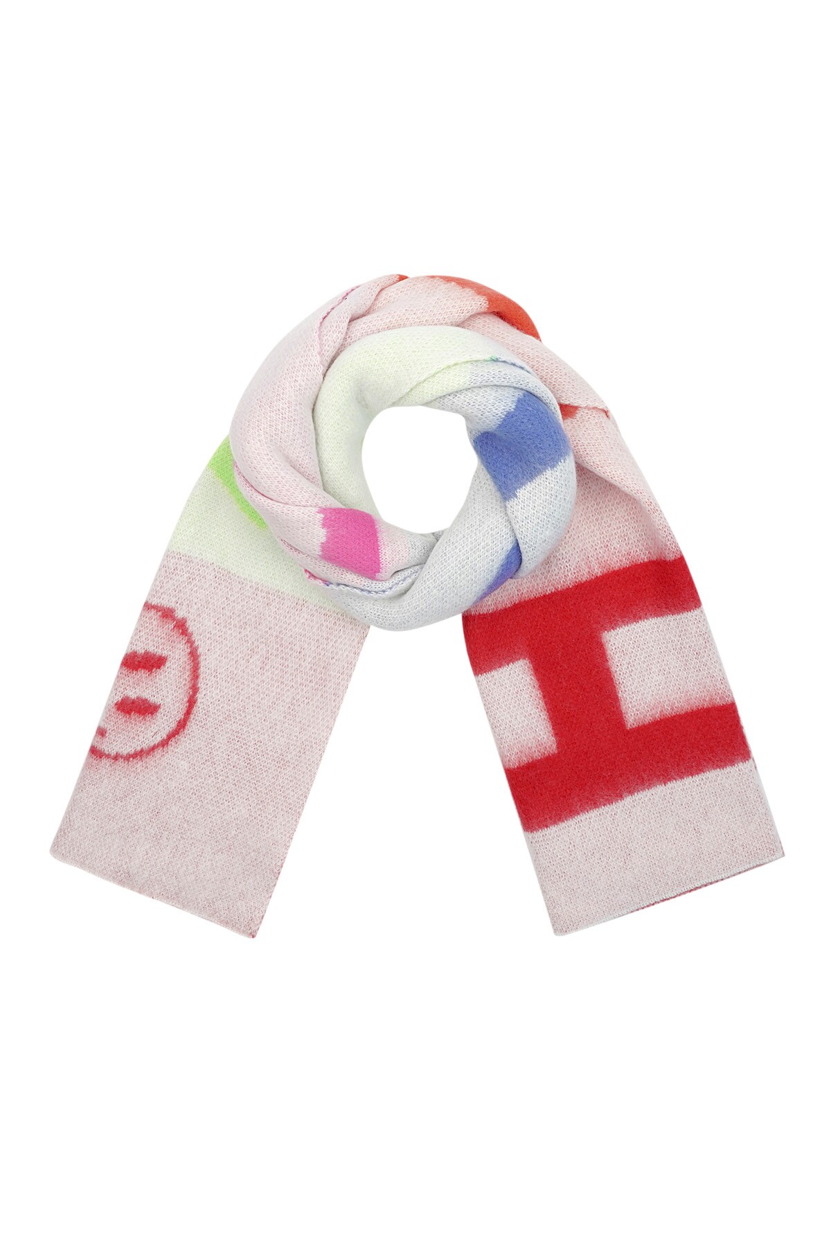 Joyful twist scarf - white multi 