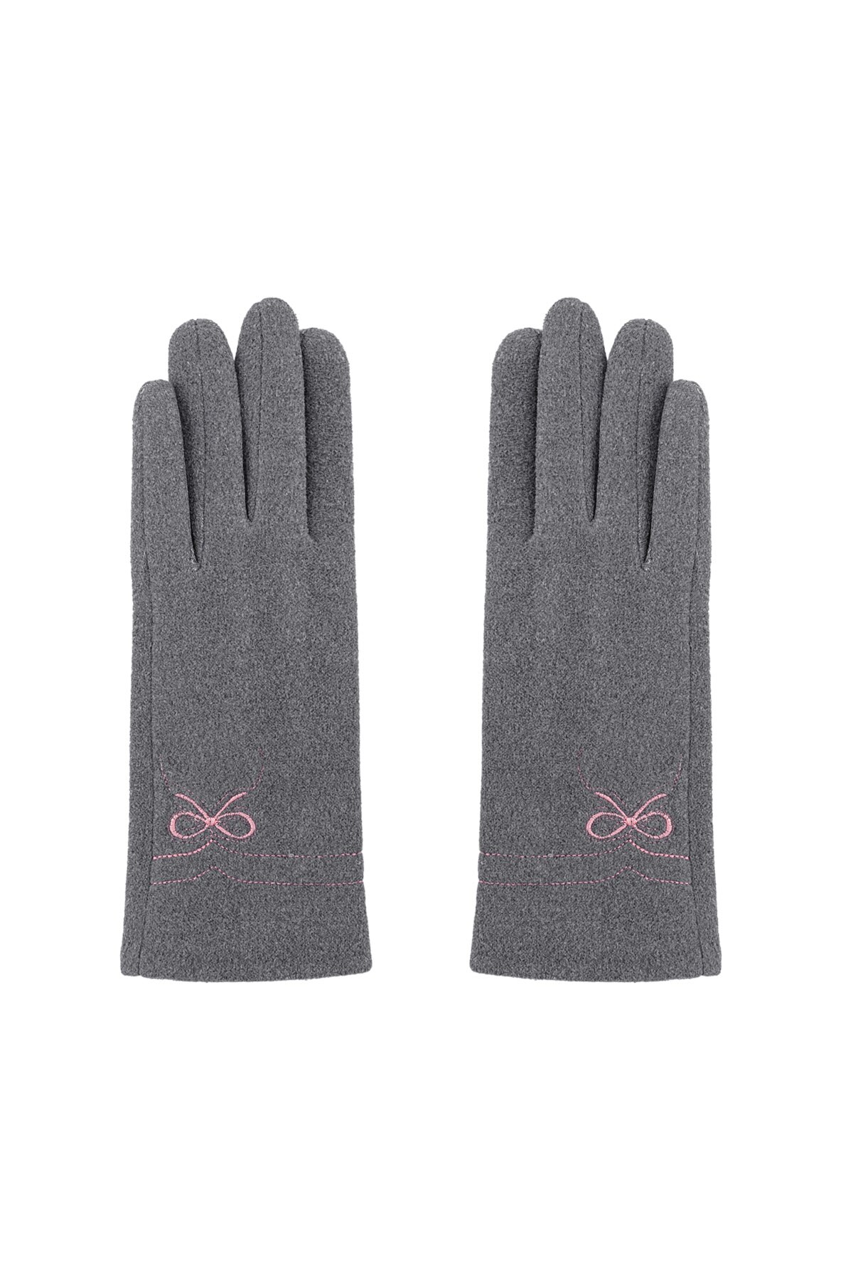 Delicate bow gloves - grey h5 