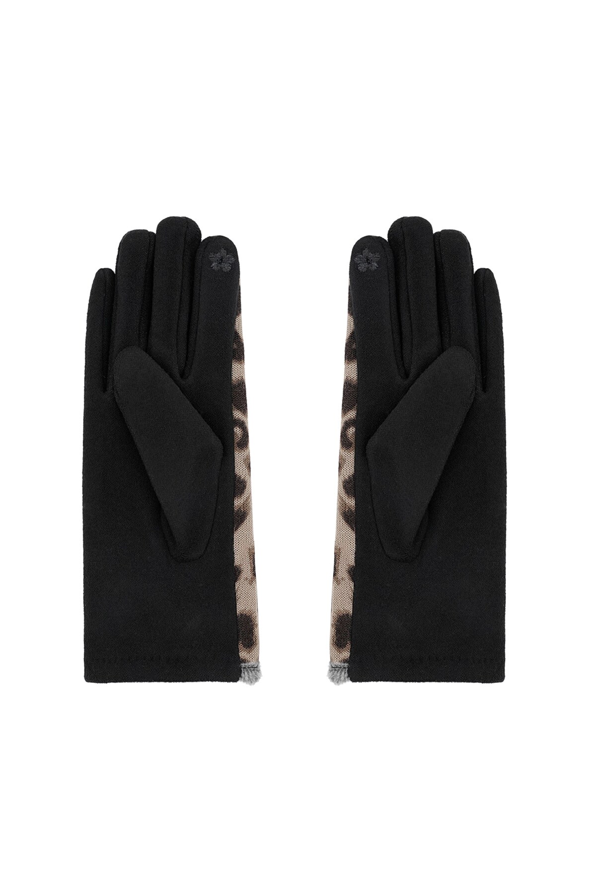 Leopard chic gloves - black & beige Picture3