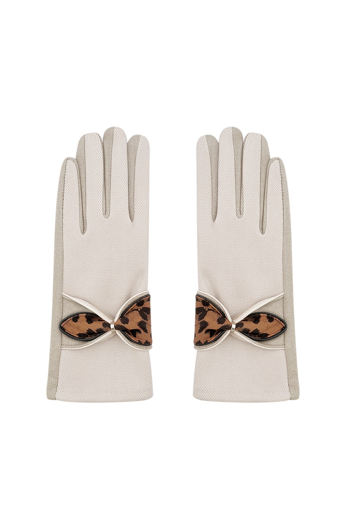 Panther detail gloves - beige h5 