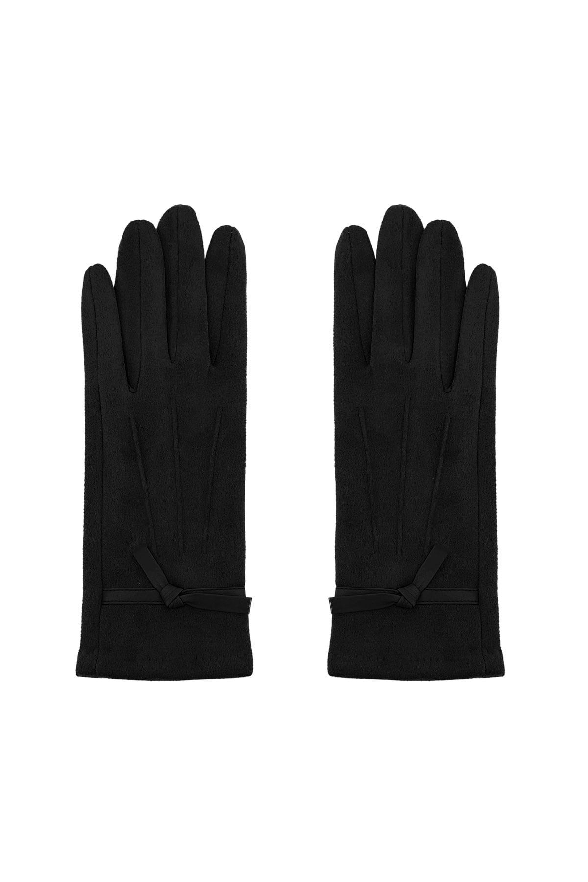 Chic ribbon gloves - black h5 