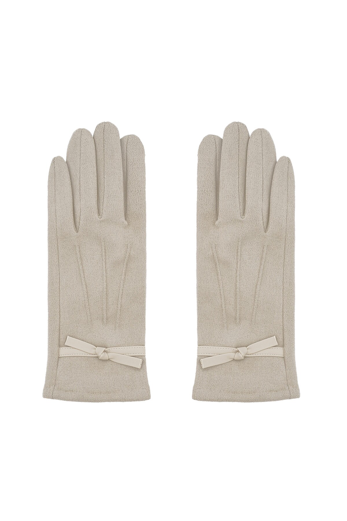 Chic ribbon gloves - beige h5 