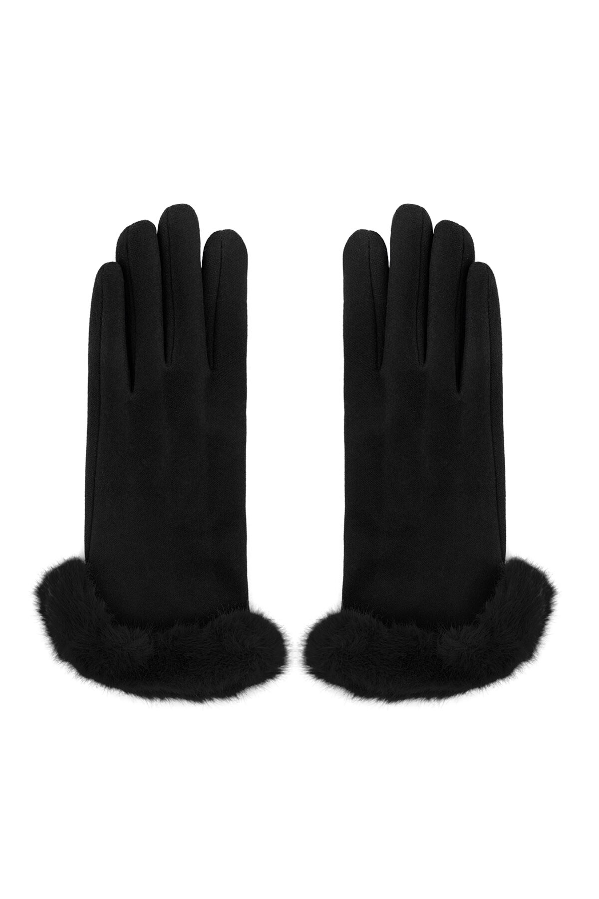 Fluffy elegance glove - black h5 