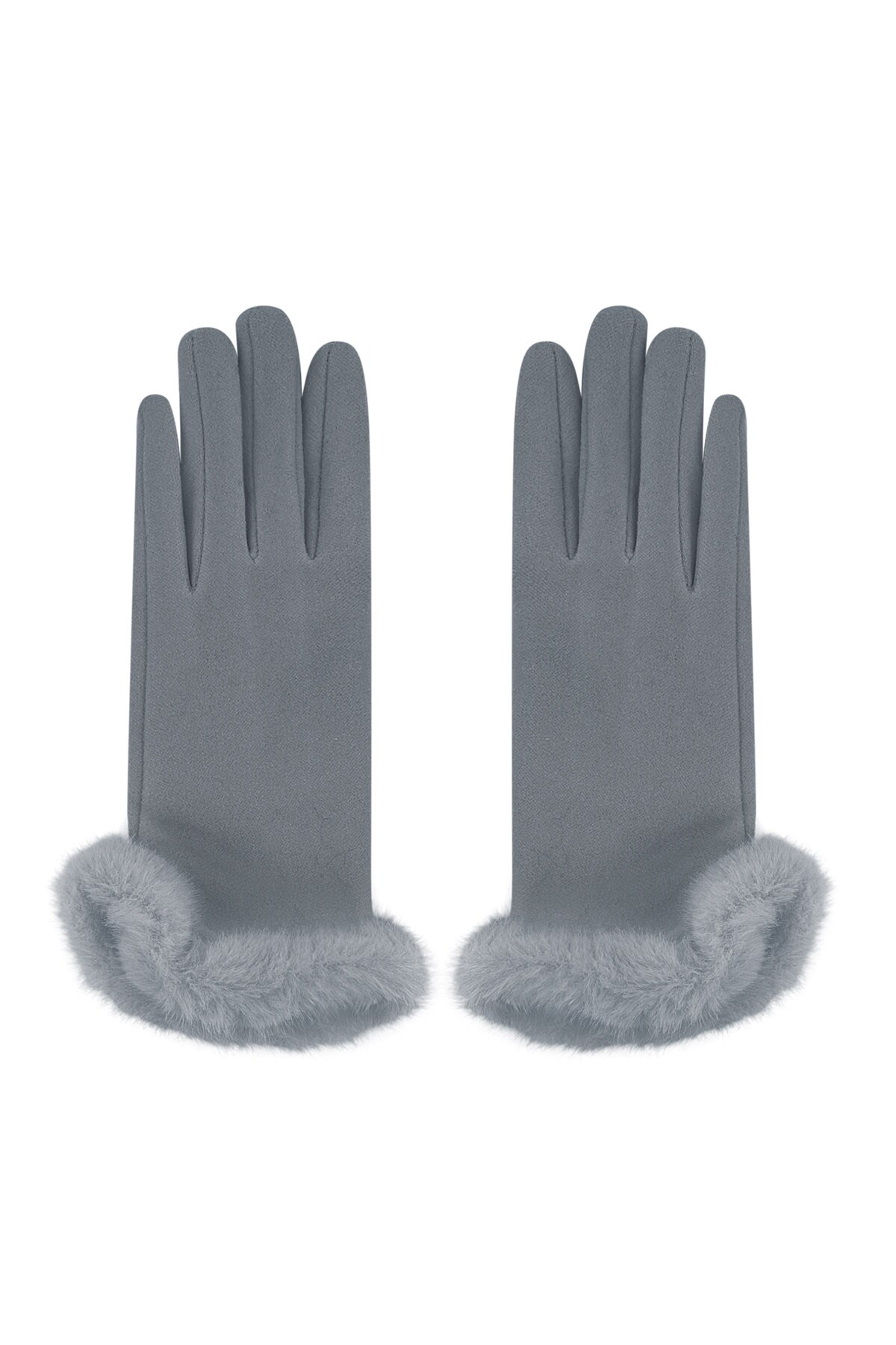 Fluffy elegance glove - grey h5 