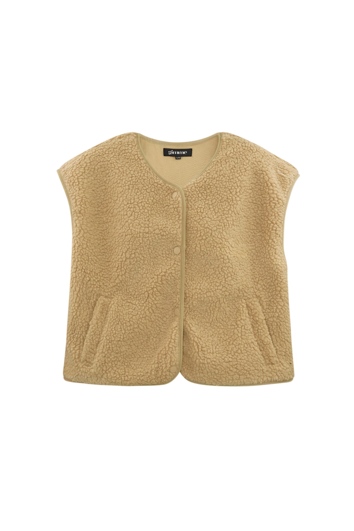 Fluffy teddy vest - camel