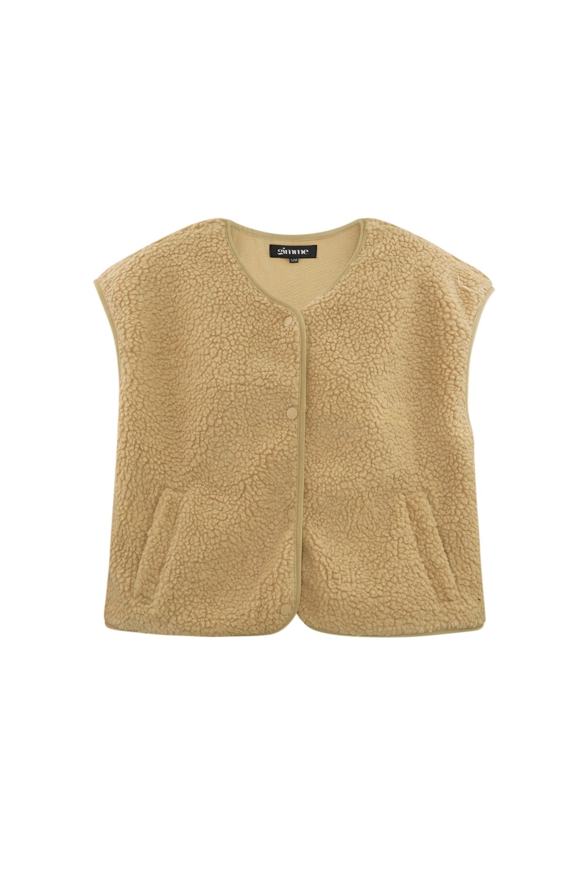 Fluffy teddy vest - camel 