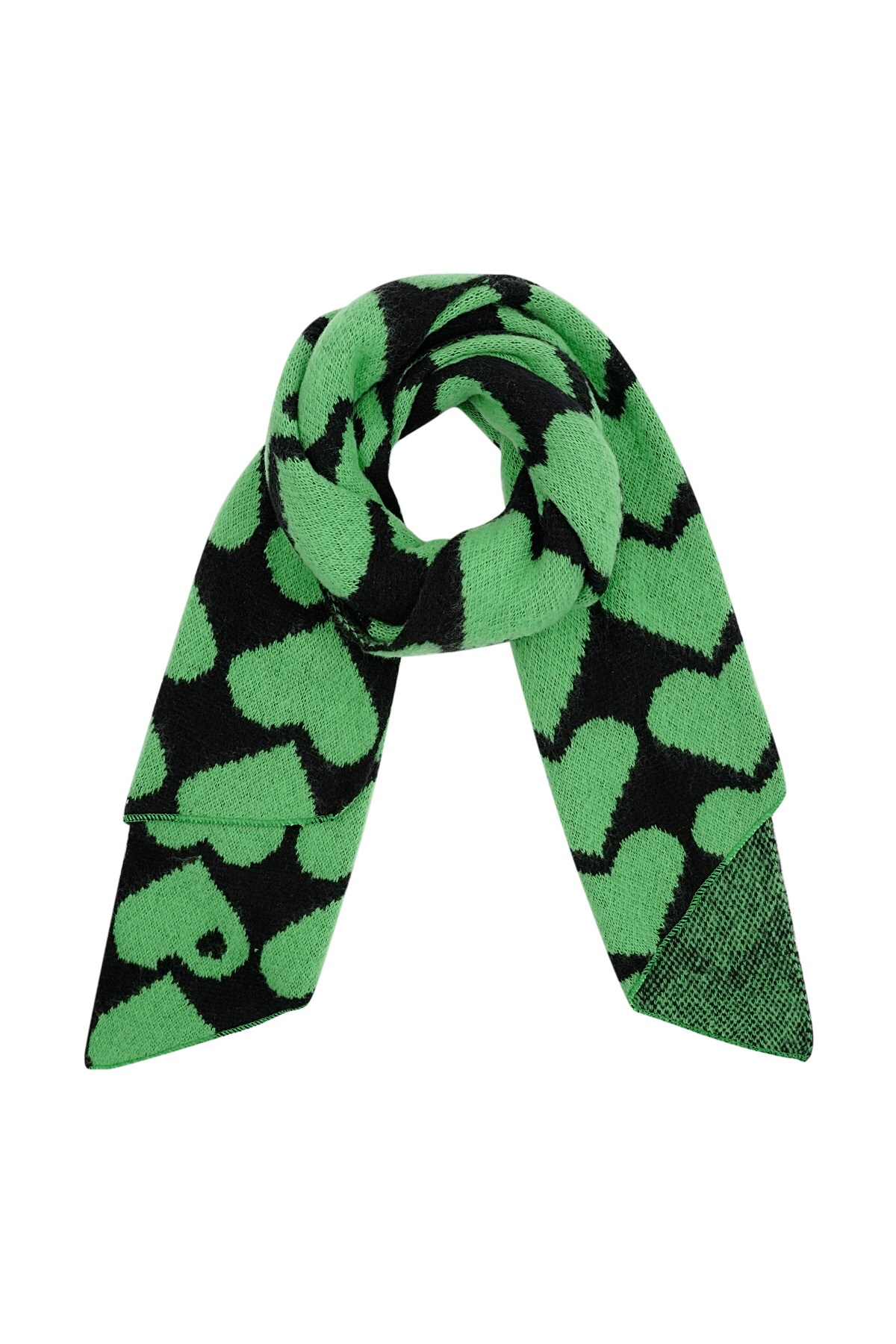 Hearts winter scarf - green 