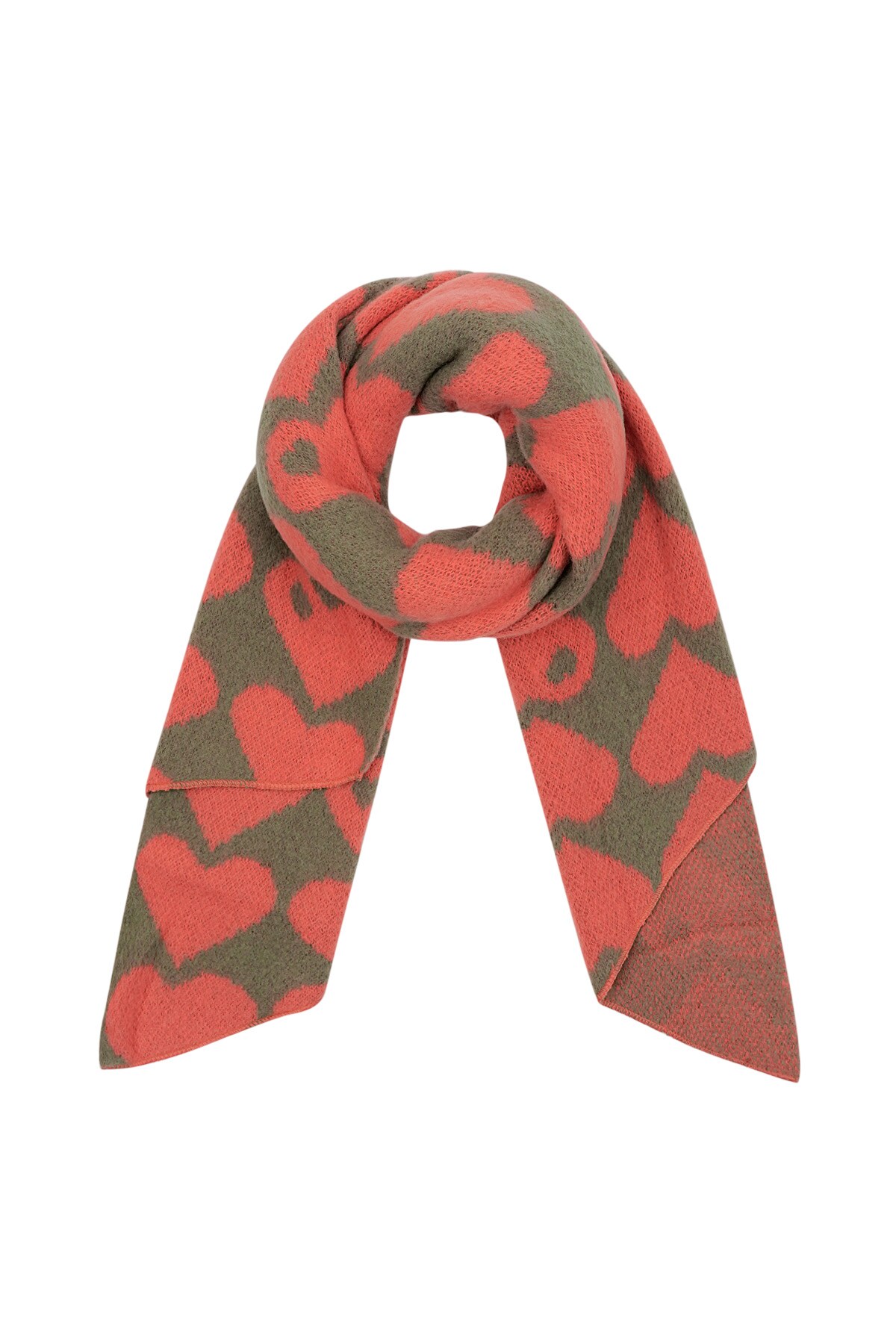 Heart winter scarf - orange h5 