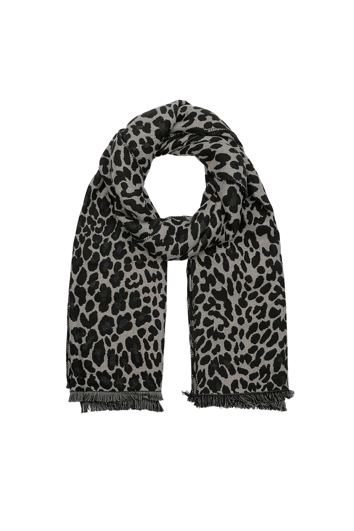 Winter scarf leo lover - black grey 