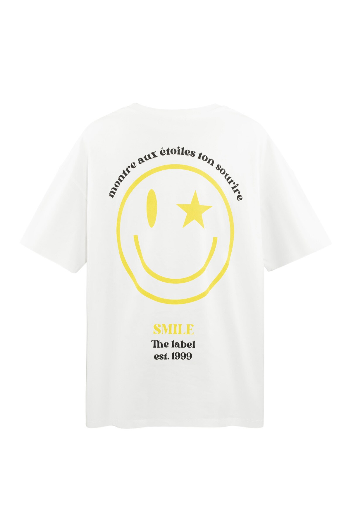 T-shirt happy life smiley - white & yellow Picture7