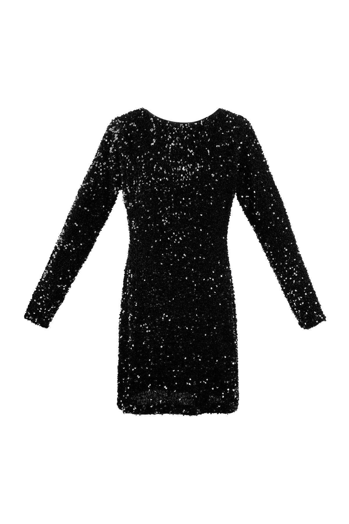 Glitter dress with open back - black 