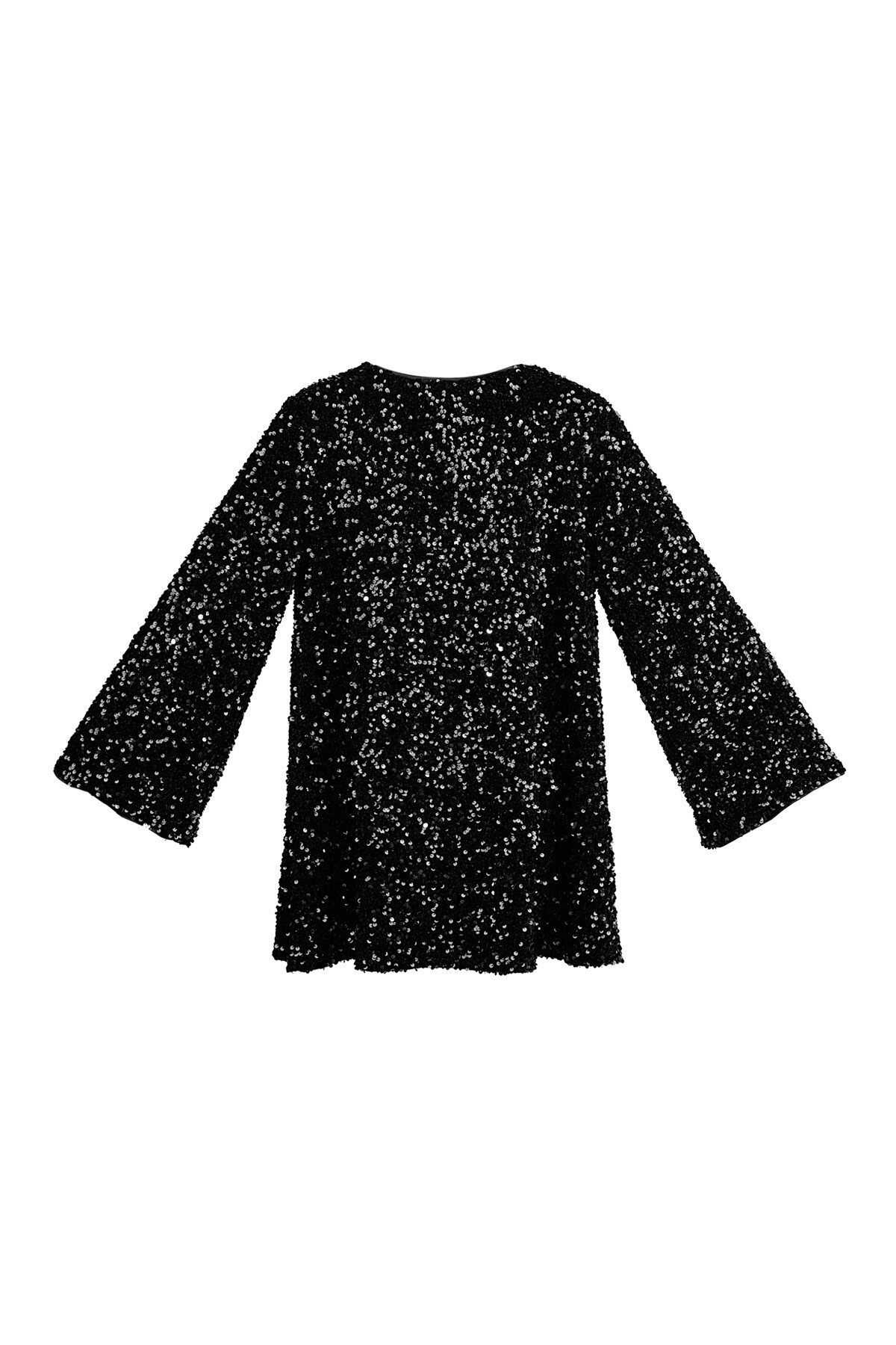 Glitter dress with bow - black h5 