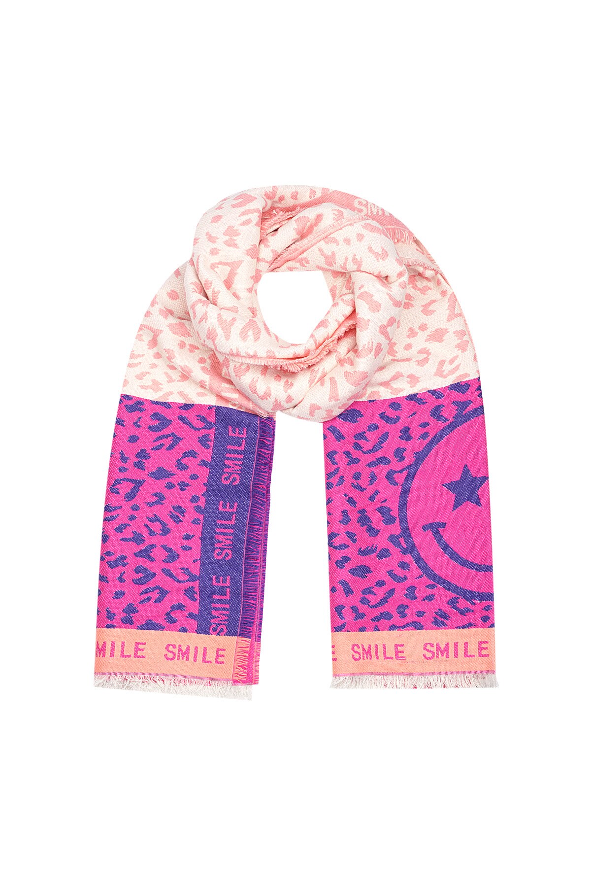 Colourful smile scarf - pink & rose h5 