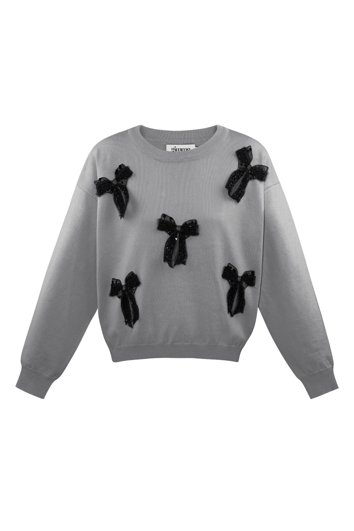 Bow Bliss sweater - grey h5 