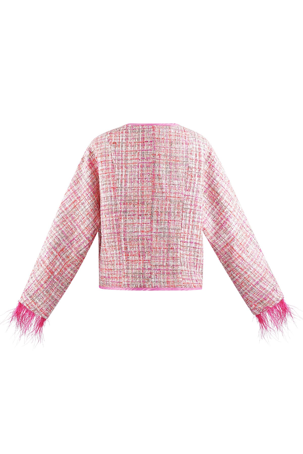 Soft feather jacket with bows - pink h5 Picture7