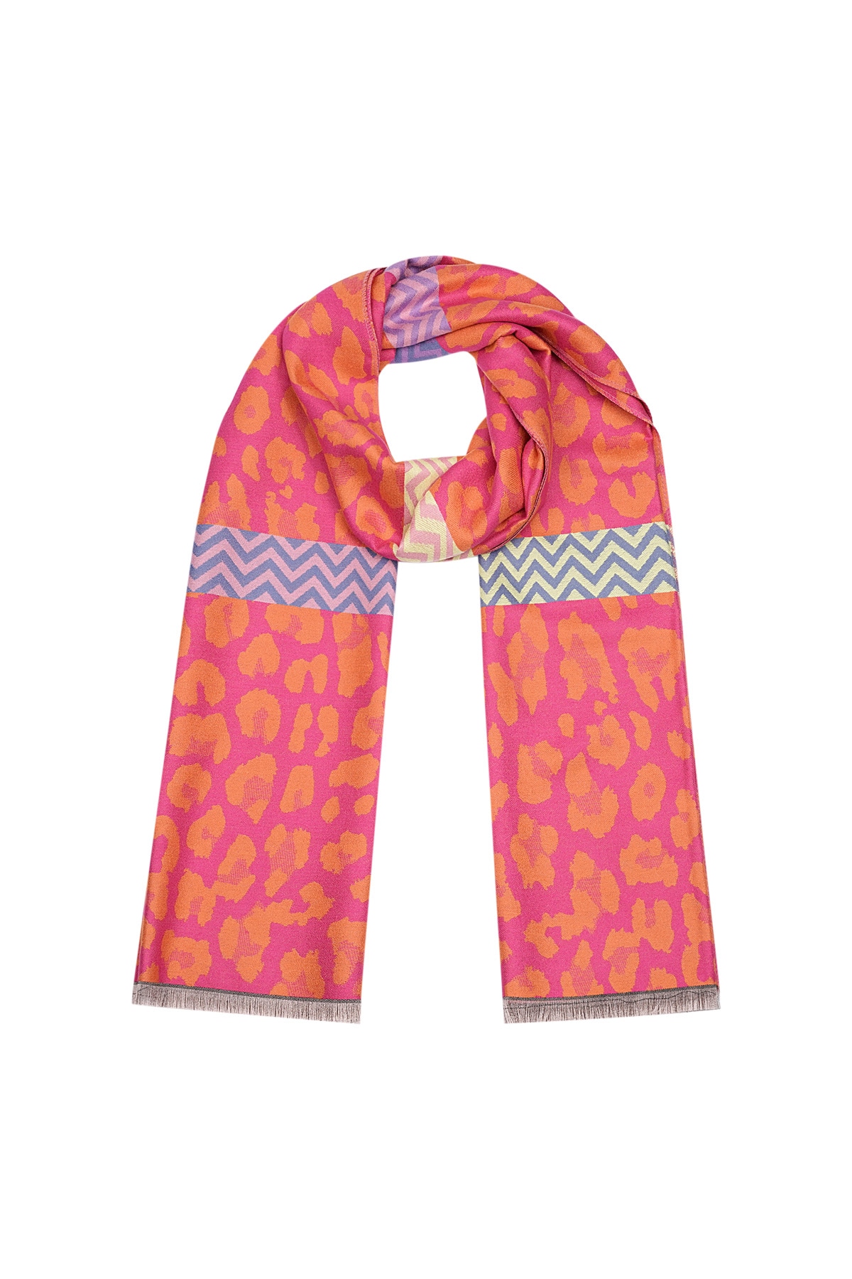 panther scarf with colored details - orange