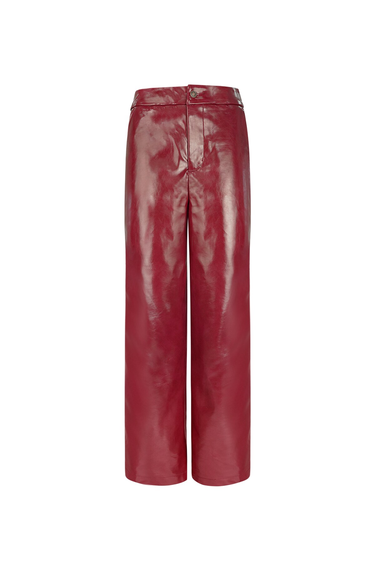 Pantalon PU incontournable tendance - Rouge h5 