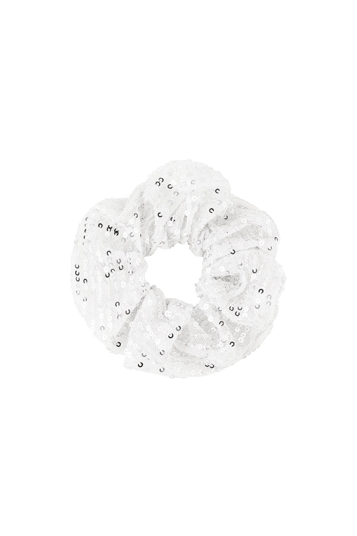 Glitter scrunchie - silver color h5 