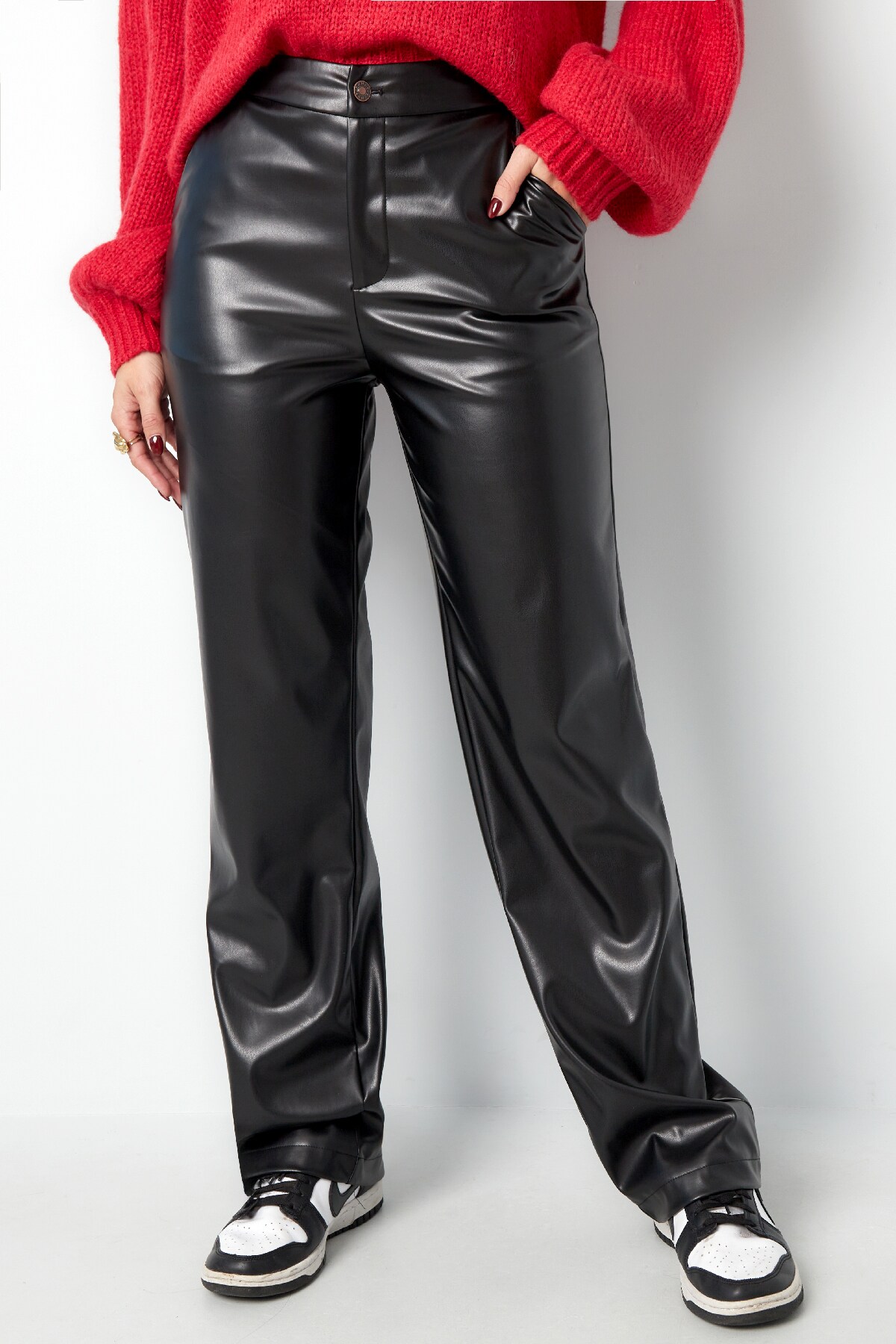 Pantalon PU incontournable tendance - Noir h5 Image2