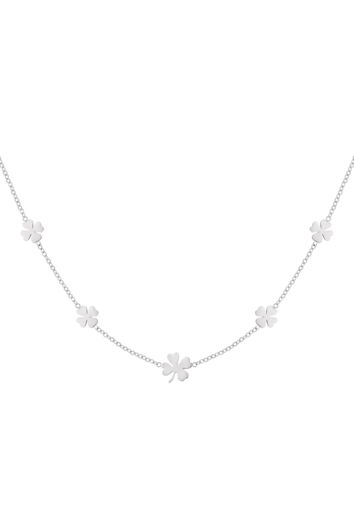 Necklace 5 clovers Silver Stainless Steel h5 