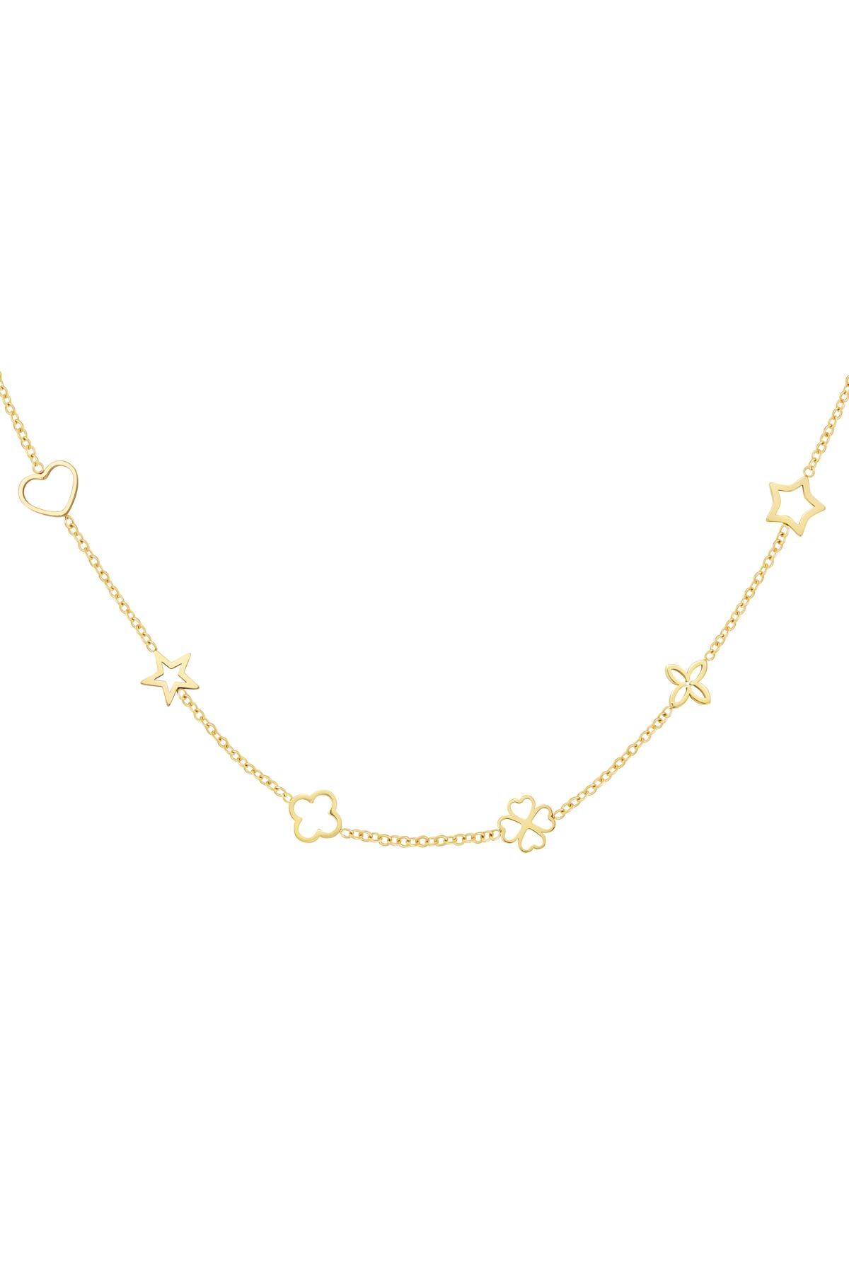 Necklace with figures Gold Stainless Steel h5 