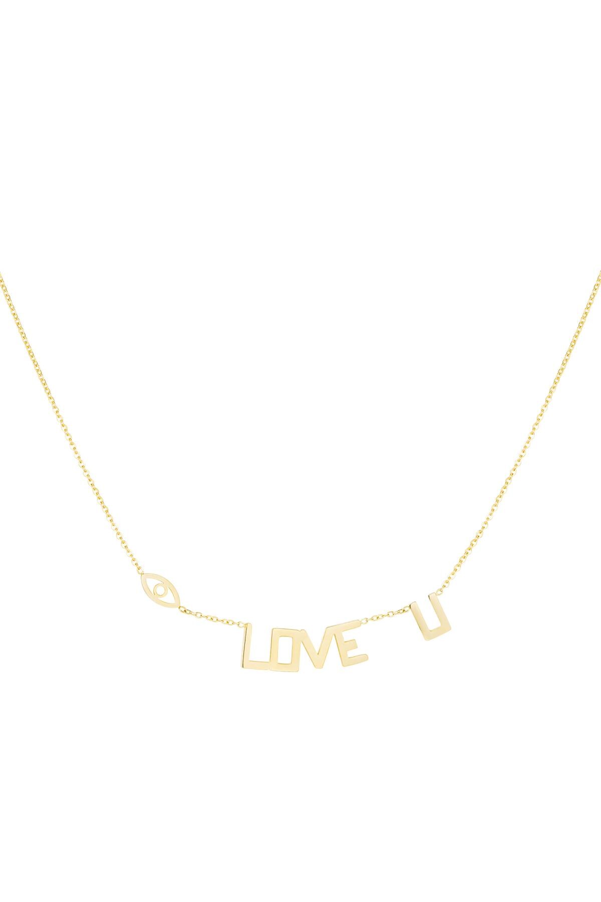 Necklace Love U Gold Stainless Steel h5 