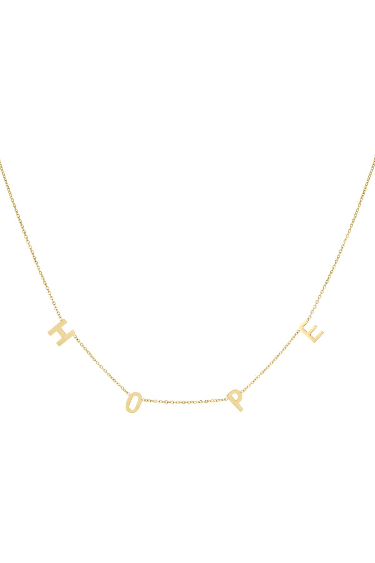 Necklace Hope Quote Gold Stainless Steel h5 