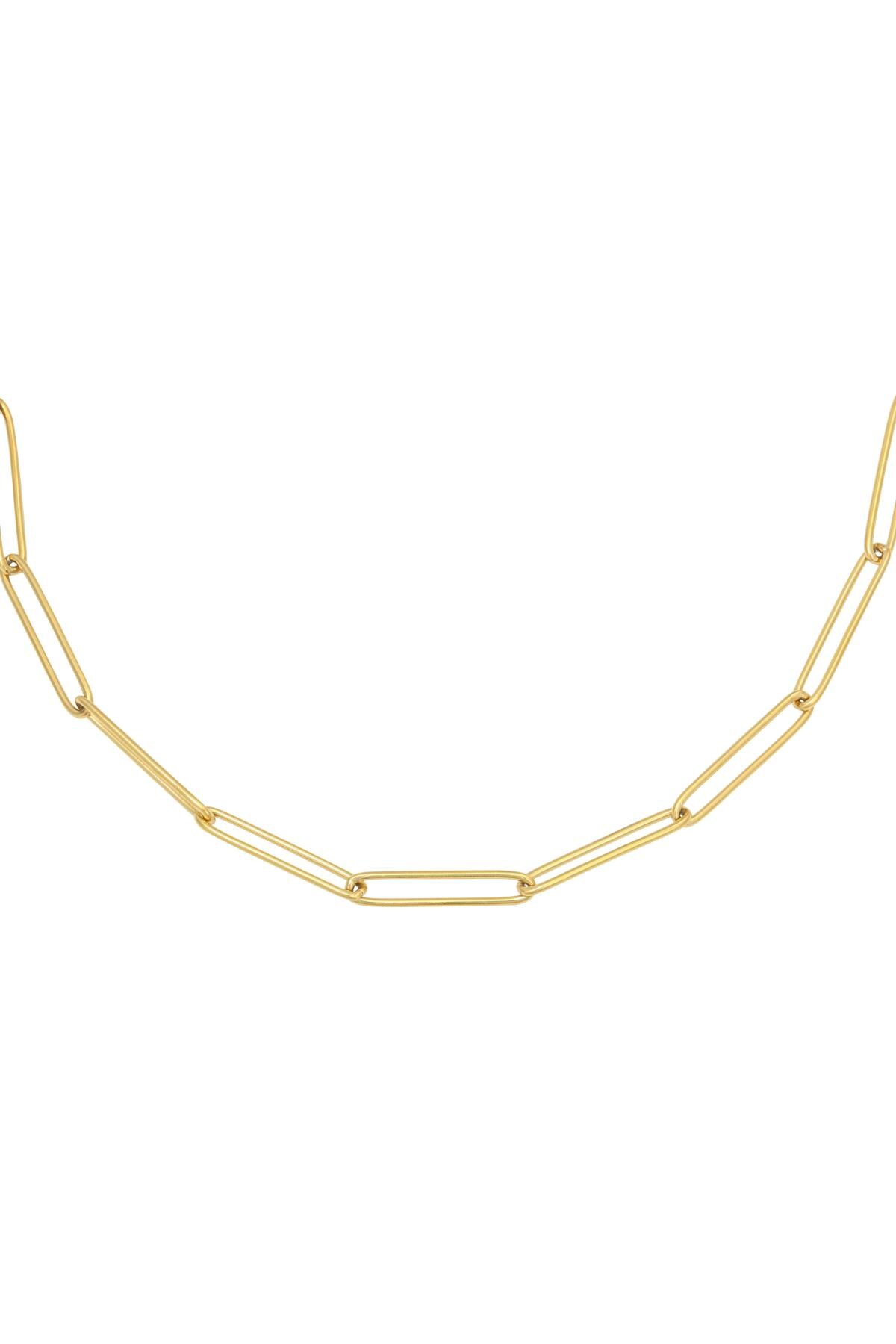 Necklace Plain Chain Gold Stainless Steel h5 