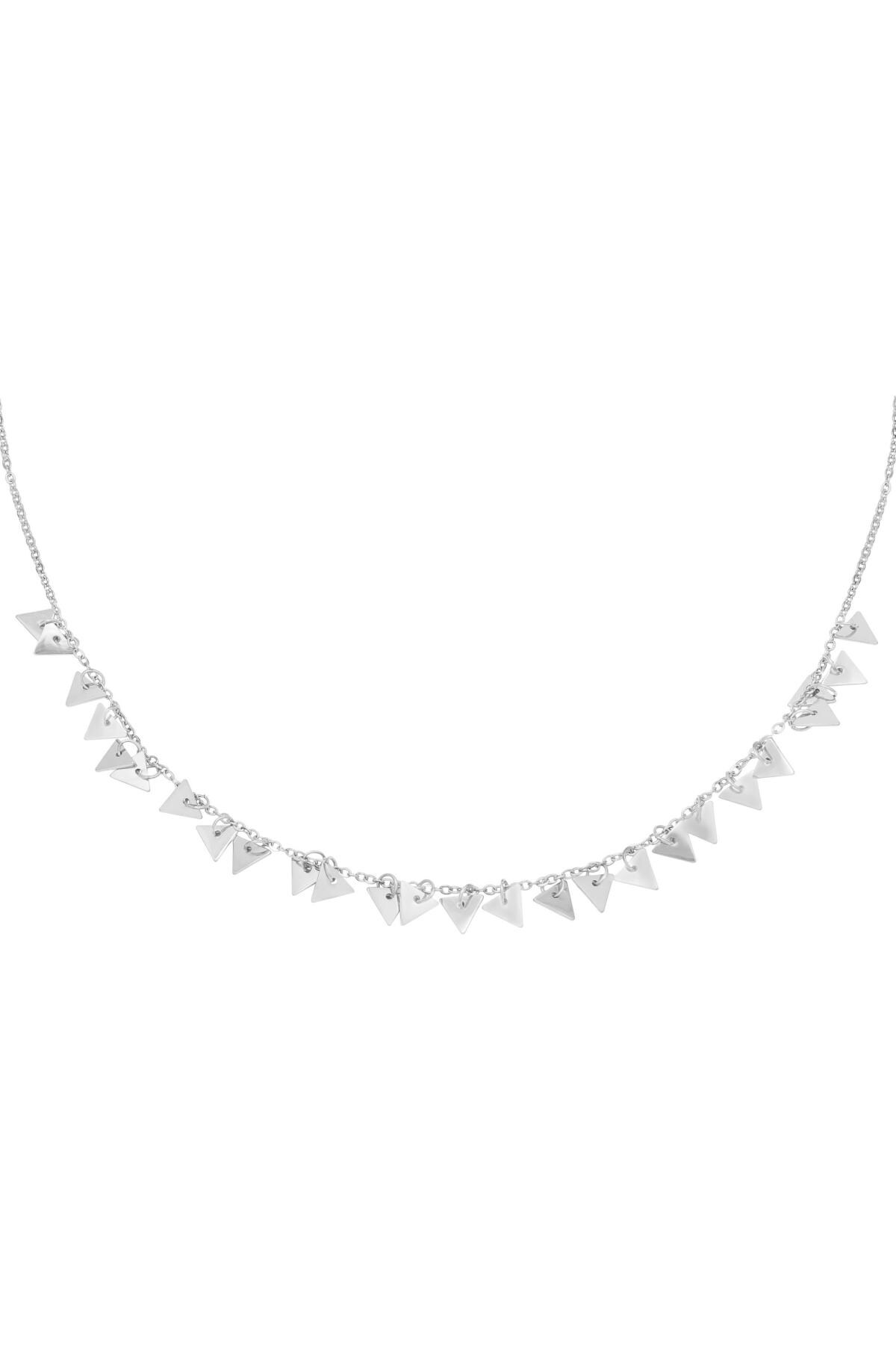 Silver color / Necklace Floating Triangles Silver Stainless Steel 