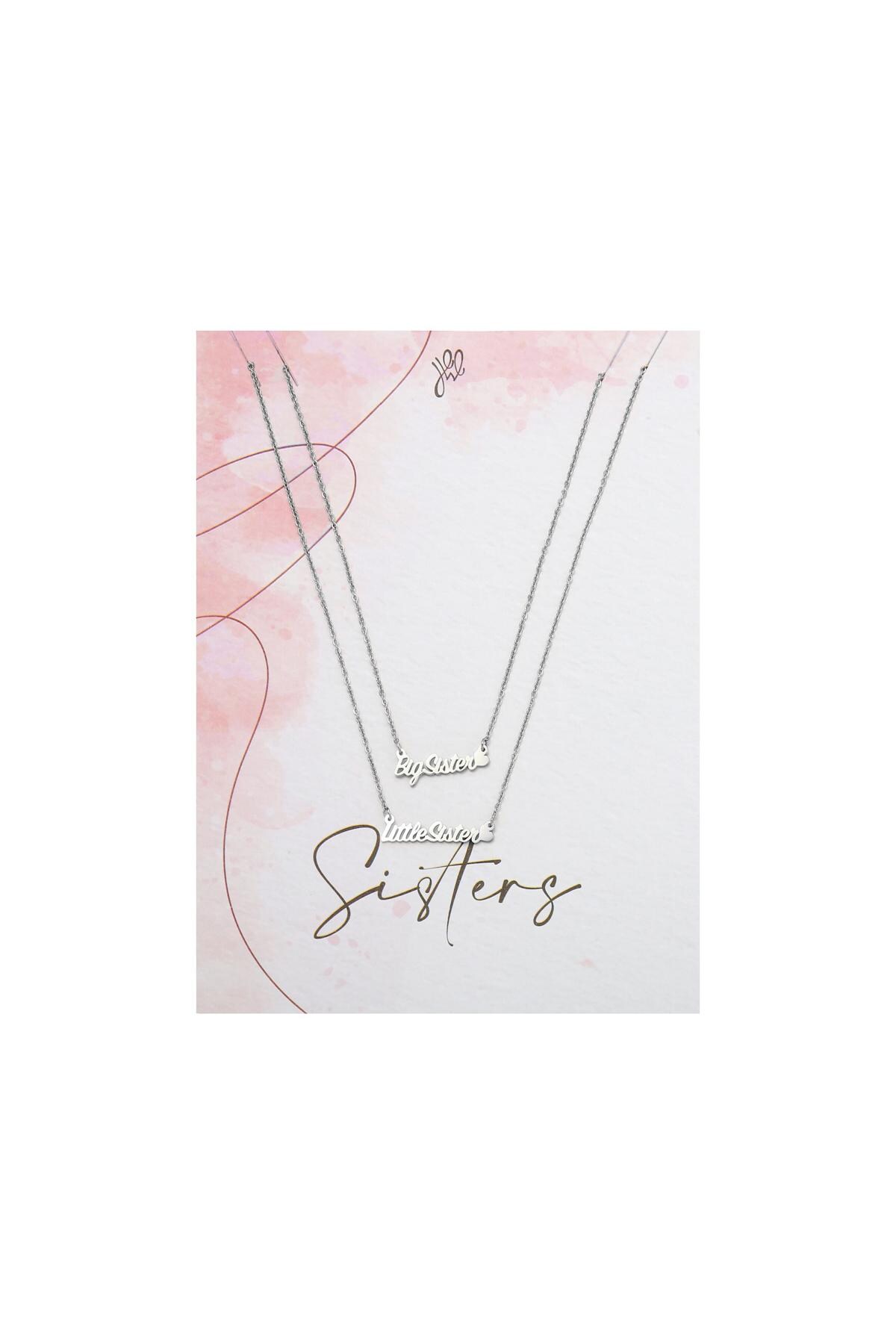 Silver color / Necklace Big Little Sister Silver Stainless Steel 