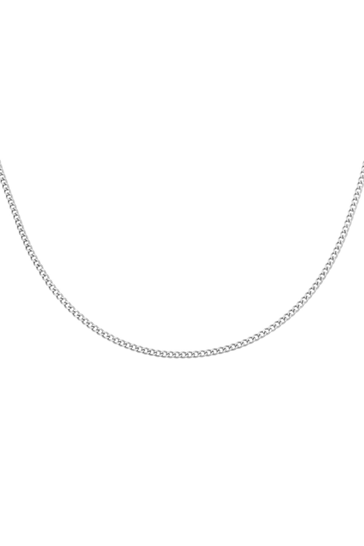 Silver color / Necklace Tiny Plain Chains Silver Stainless Steel Picture2