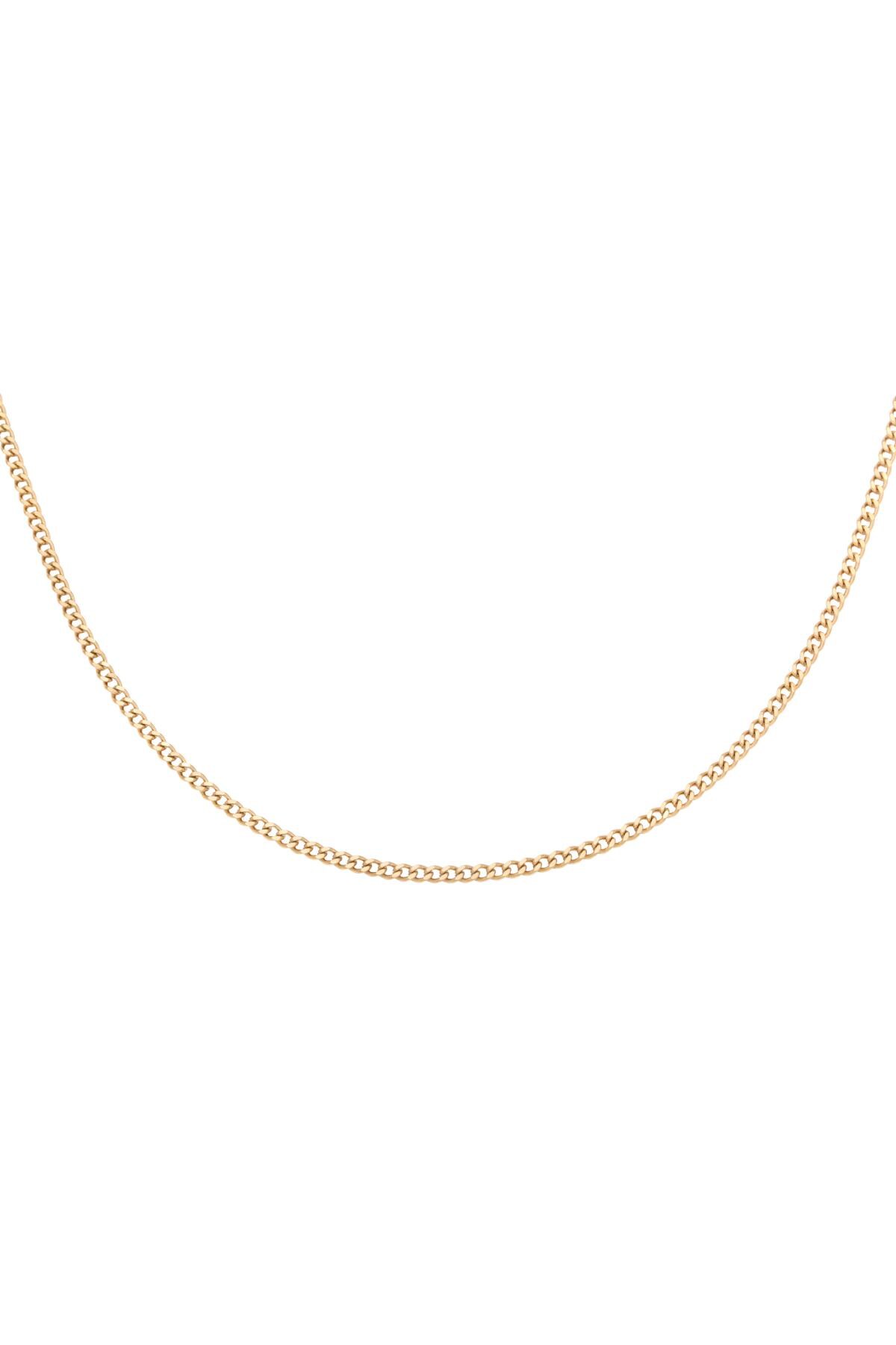 Necklace Tiny Plain Chains Gold Stainless Steel 