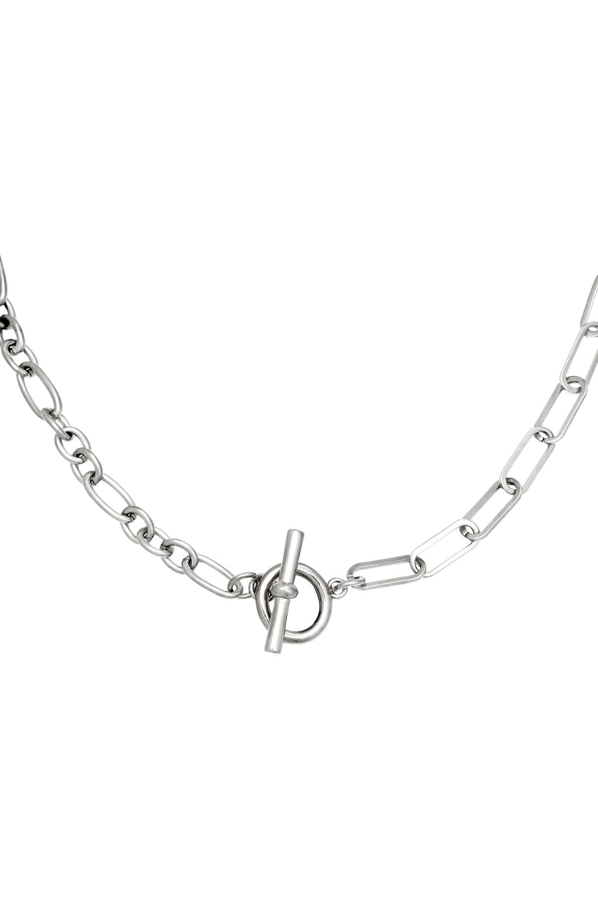 Silver color / Necklace Lucky Lock  Silver Stainless Steel Picture2