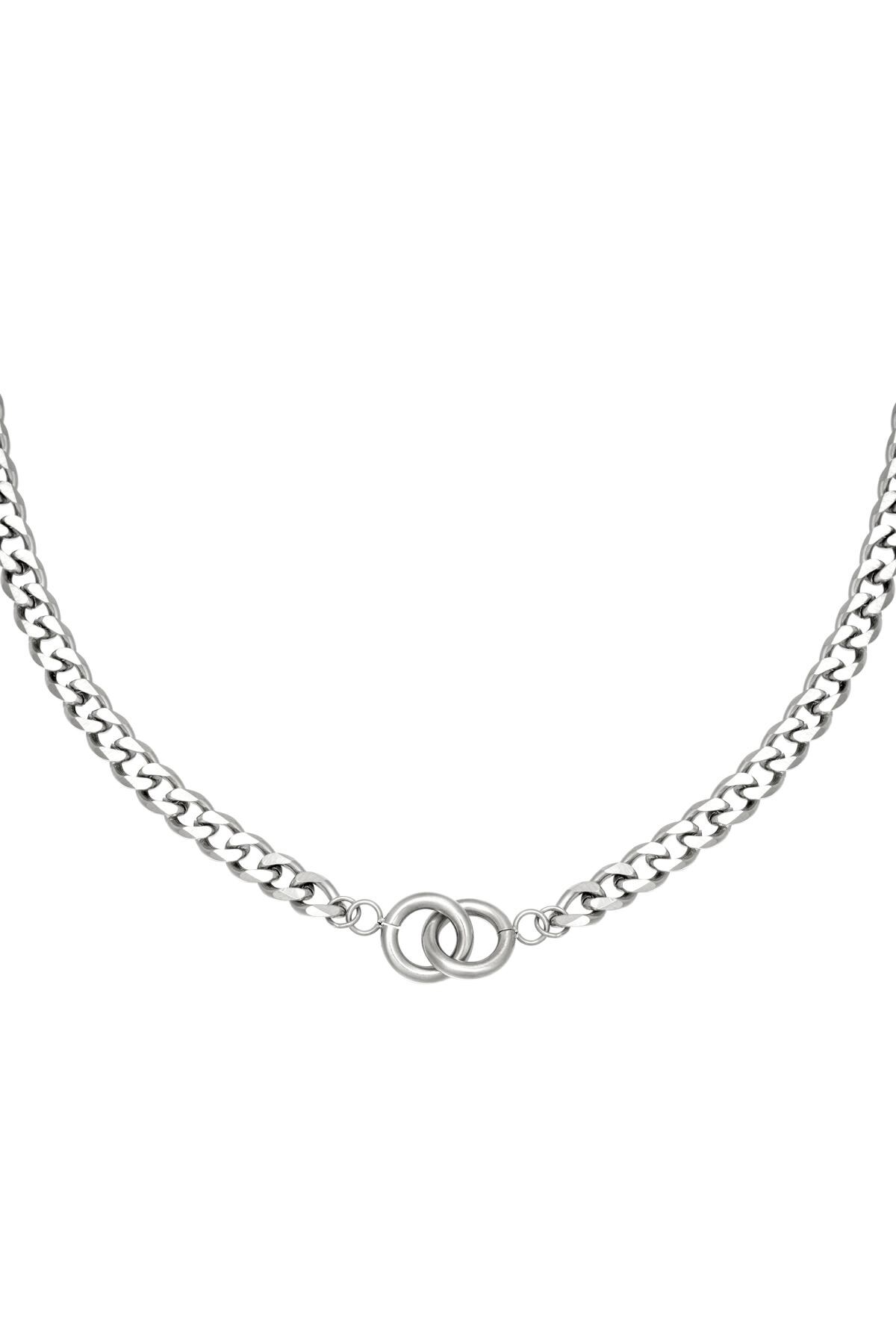 Silver color / Necklace Intertwined Silver Stainless Steel Picture2