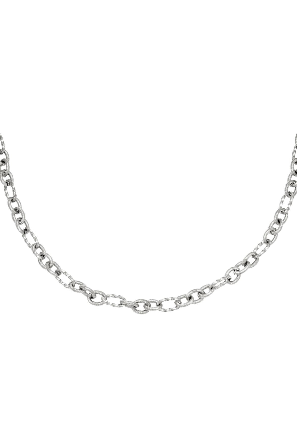 Silver color / Necklace Criss-cross Silver Stainless Steel Picture2