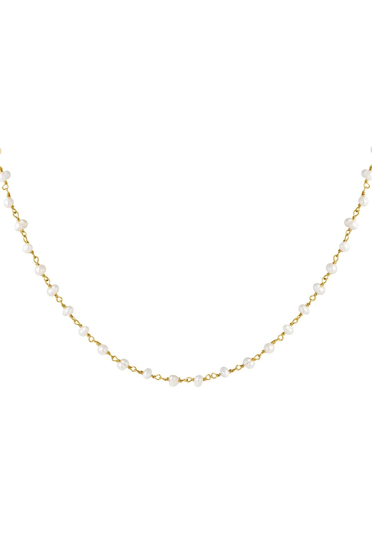 Necklace Chain of Pearls Gold Gold Plated h5 