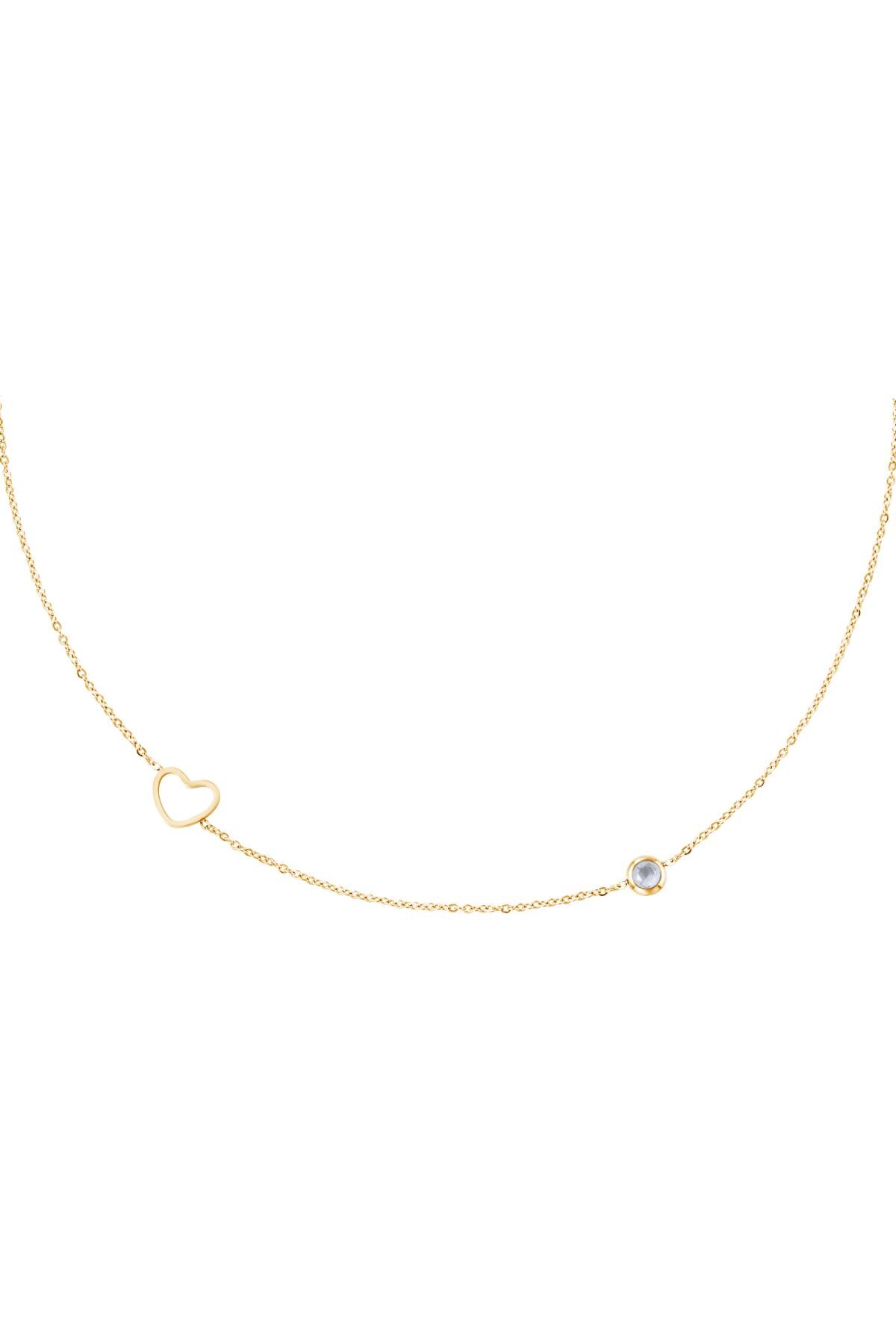 Birthstone necklace June gold Transparent Stainless Steel h5 